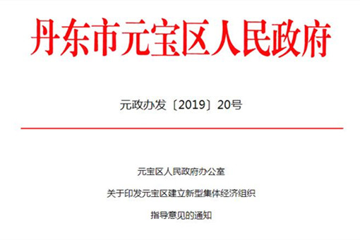 关于印发元宝区建立新型集体经济组织指导意见的通知